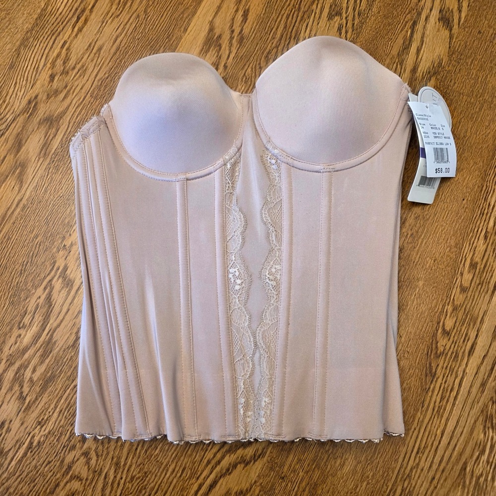 Parfait Elissa‎ 34B Low Back Strapless Bustier Bra Bridal Formal European Nude
